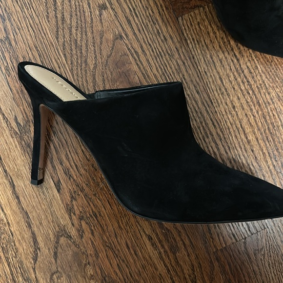 Veronica Beard Lisa Pointed Toe Mule Slide Black Stiletto Suede - Picture 5 of 6